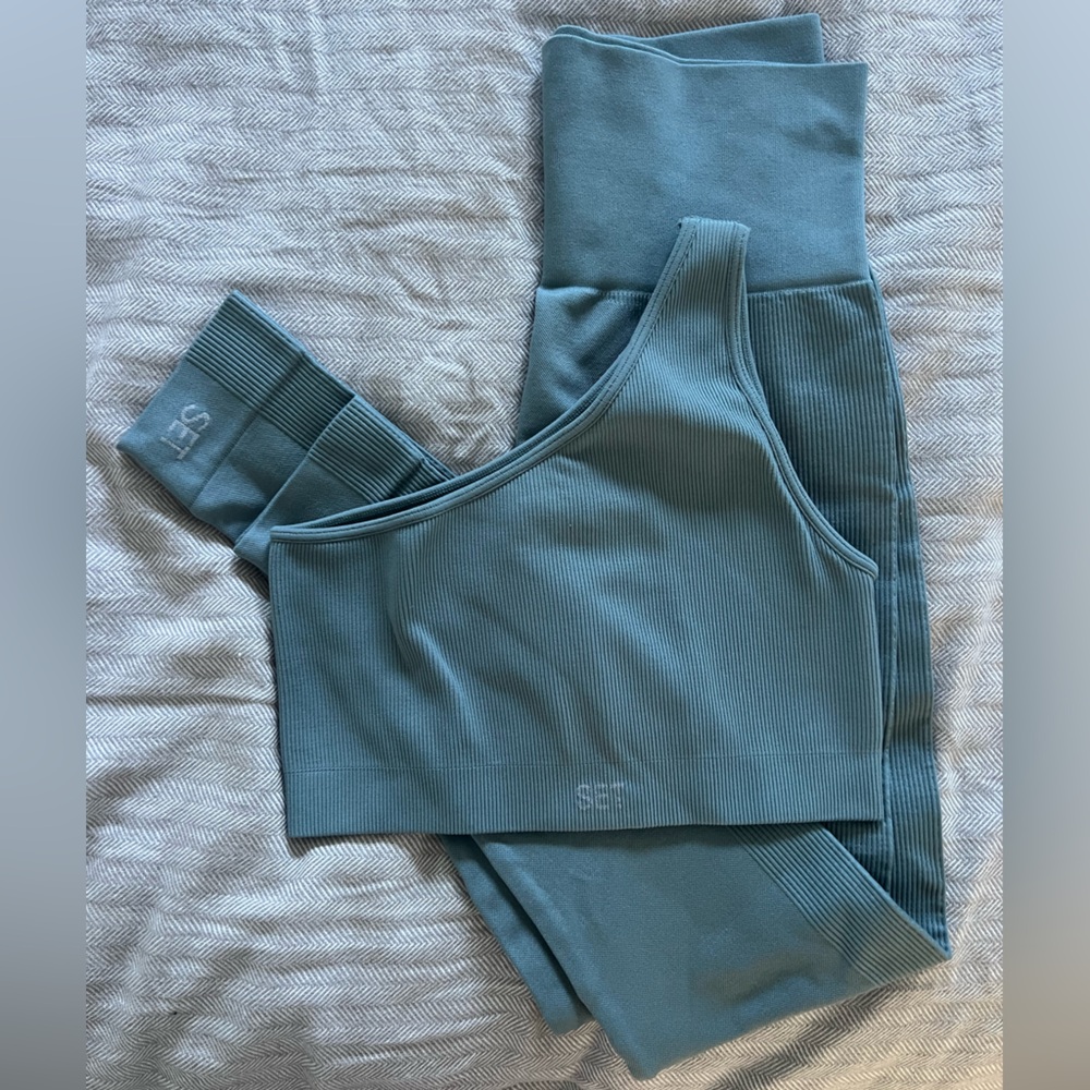 SET Active Teal Ribbed Activewear Set